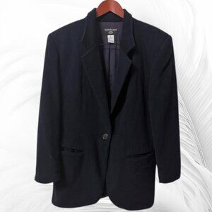 Forget De Framboise Men Navy Blue Wool & Cashmere Blazer Jacket Size L